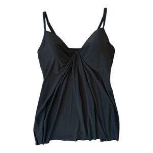 Miraclesuit Sweetheart Tankini Top Black Swimsuit SZ 12 Bathing Suit 6516625